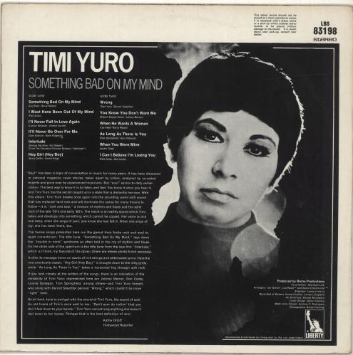 Timi Yuro Something Bad On My Mind US vinyl LP album (LP